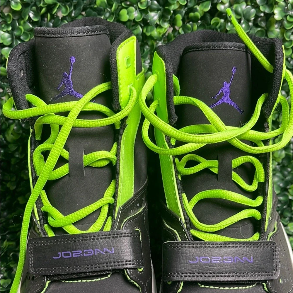 NIKE AIR‎ JORDAN Jordan 1 Flight Strap ‘Black Flash Lime Size 10.5